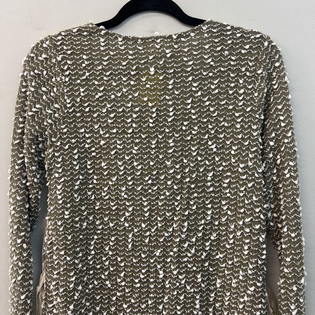 Altar'd State Green/ White Knit Long Sleeve Sweater Top Small