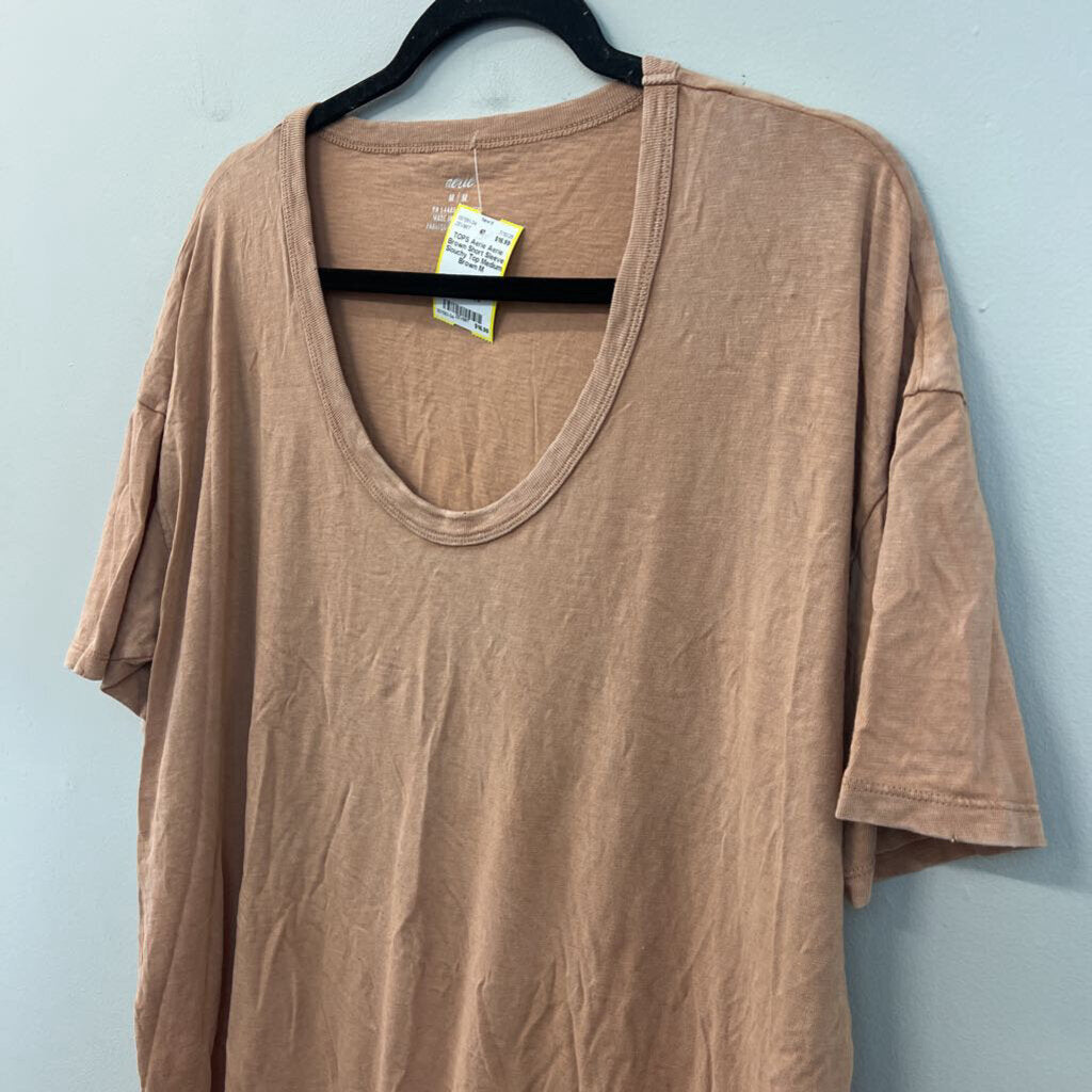 Aerie Brown Short Sleeve Slouchy Top Medium