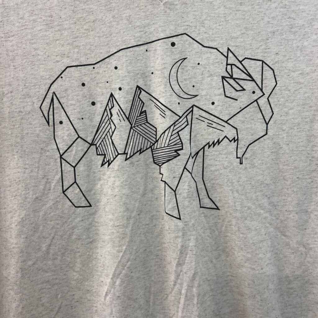 Bella Canvas Grey/ Black Print Short Sleeve Graphic Tee Medium