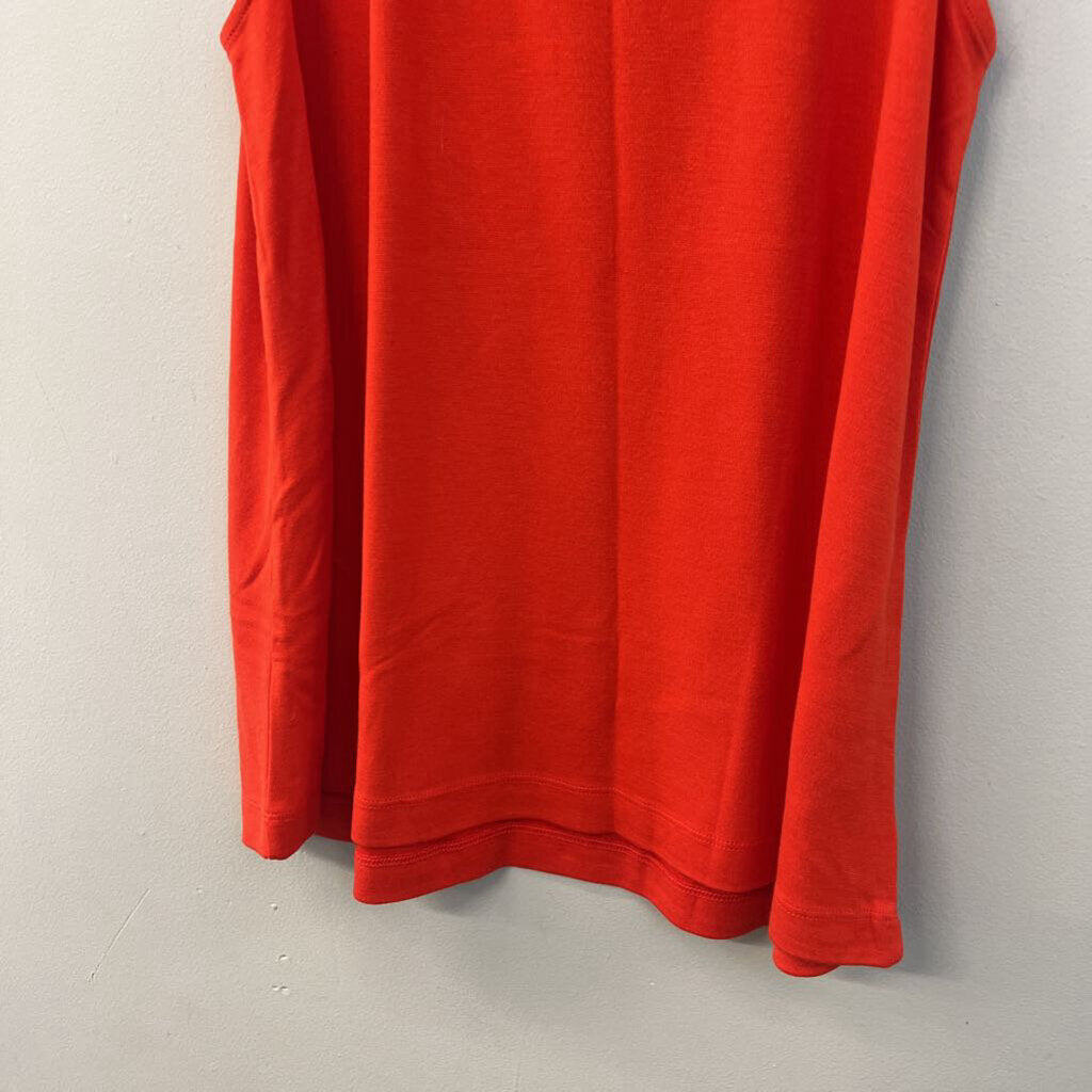 Loft Red Mock Neck Sleeveless Top Medium