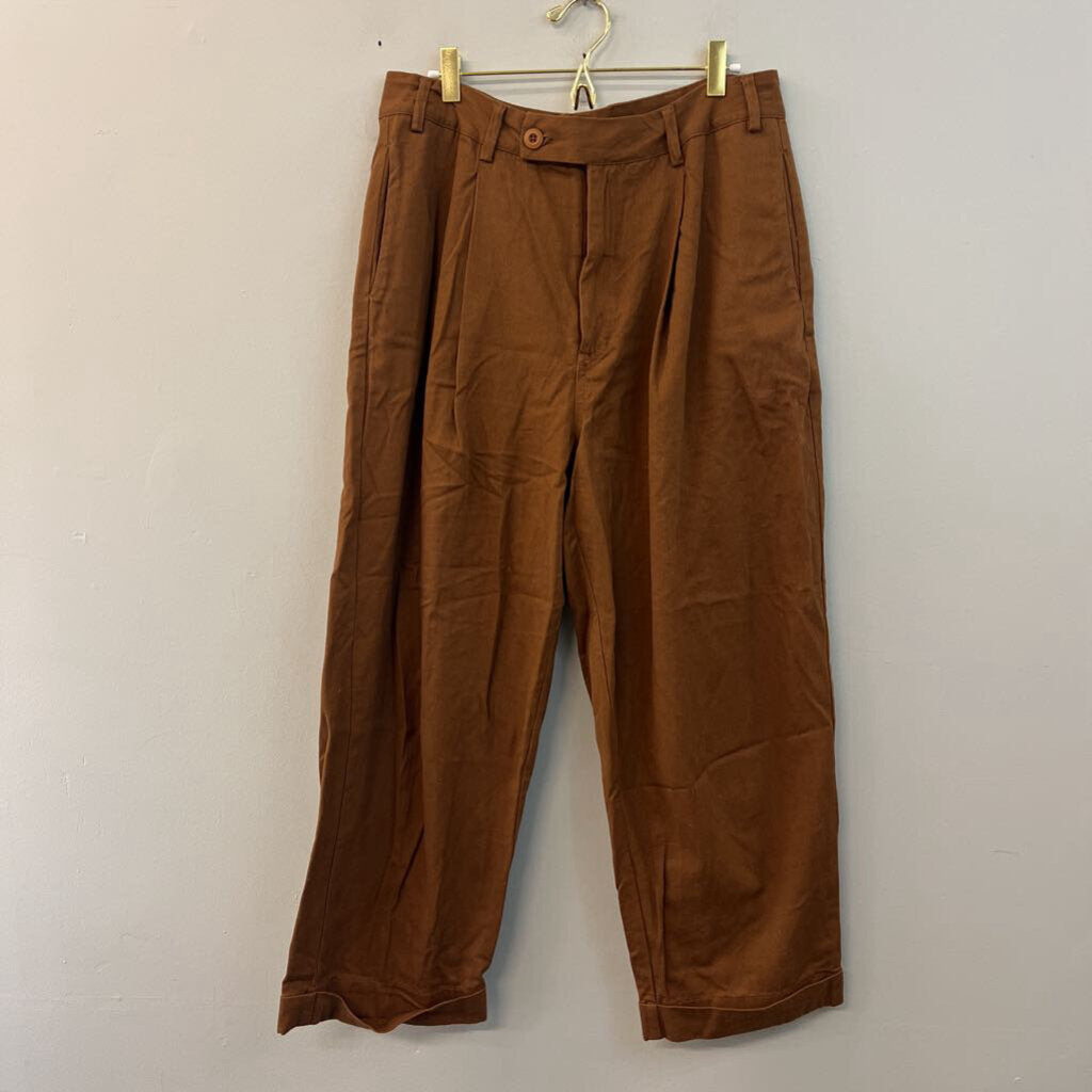 Free People Brown High Waisted Wide Leg Trouser Pants 10