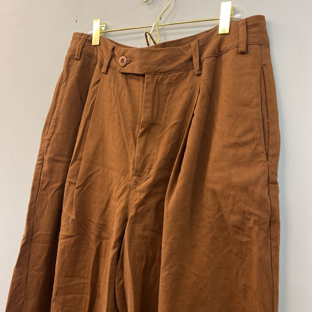 Free People Brown High Waisted Wide Leg Trouser Pants 10