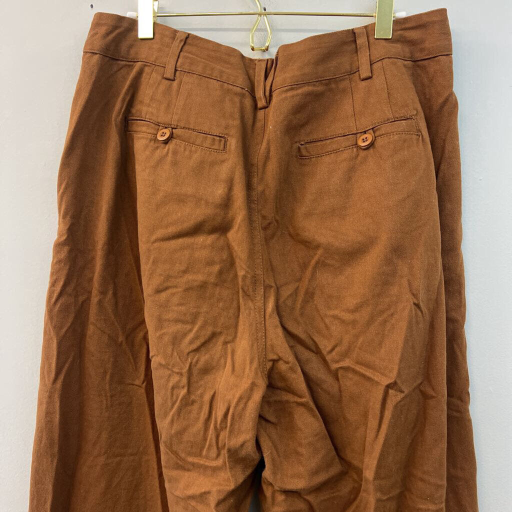 Free People Brown High Waisted Wide Leg Trouser Pants 10