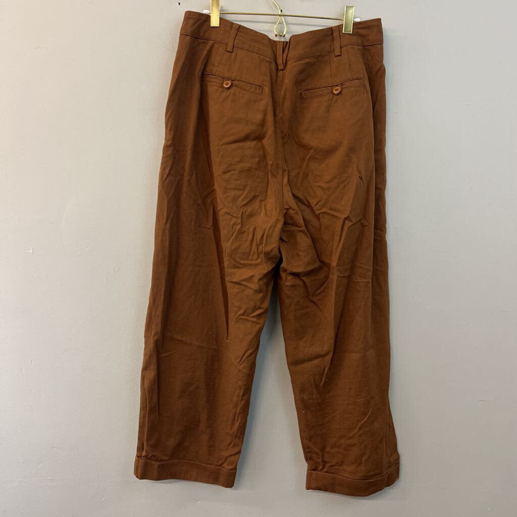 Free People Brown High Waisted Wide Leg Trouser Pants 10