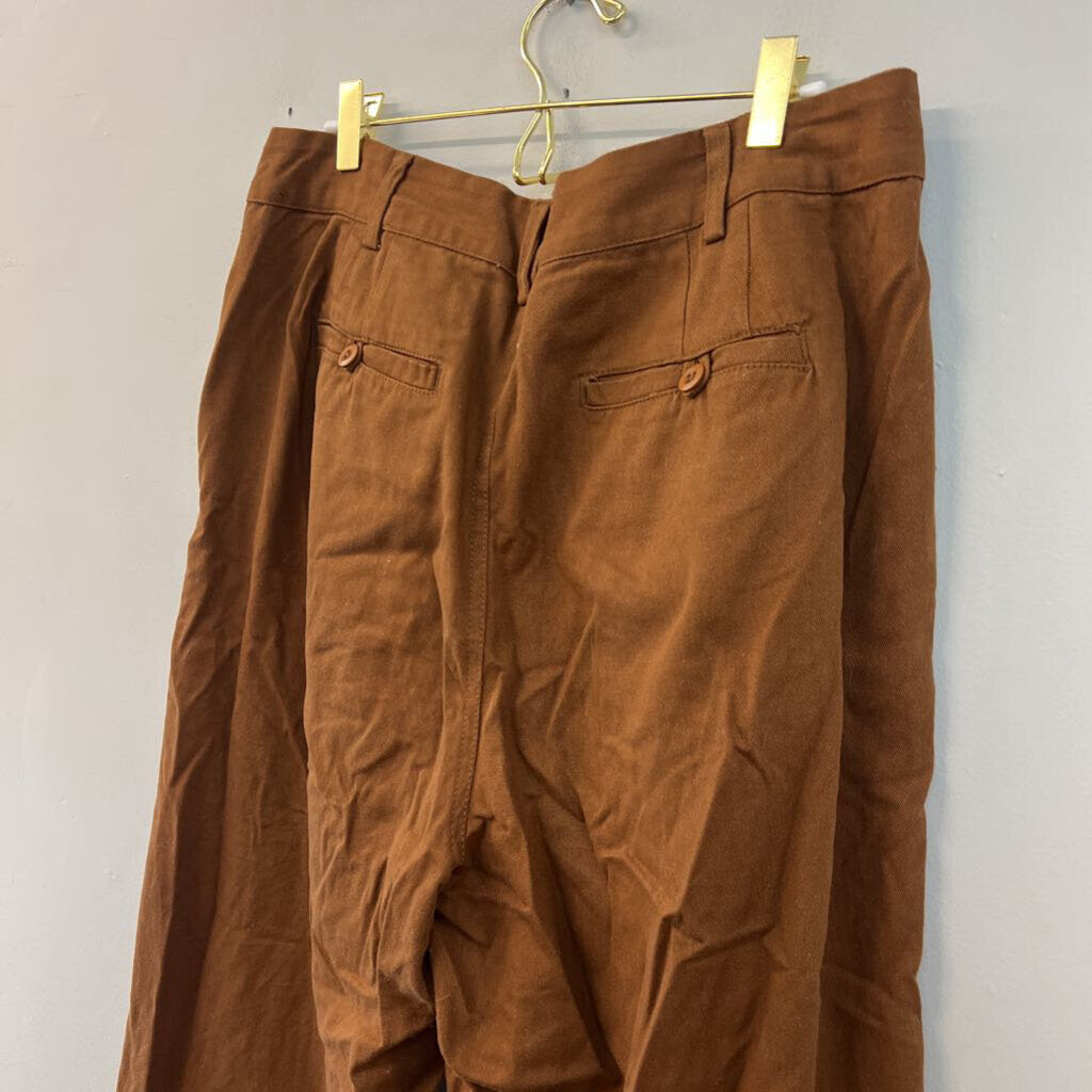 Free People Brown High Waisted Wide Leg Trouser Pants 10