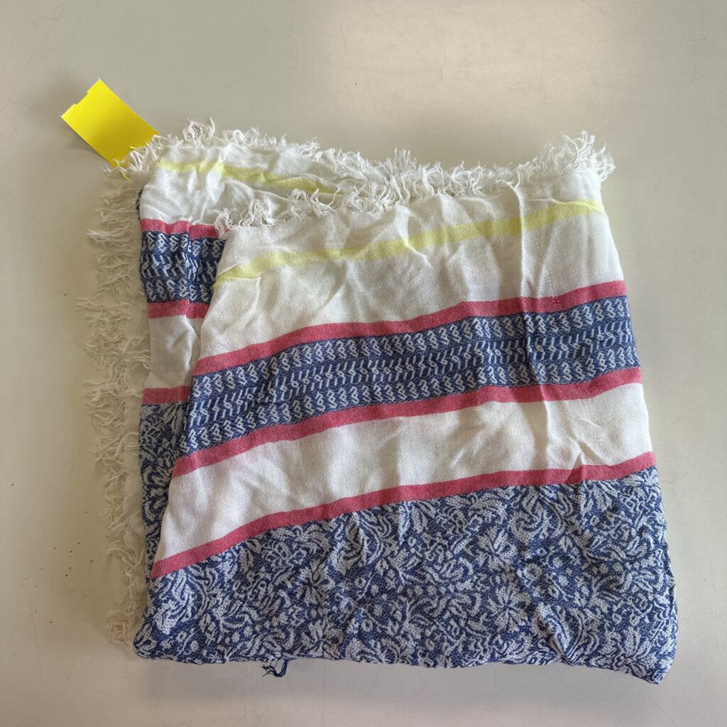 Cream/ Blue/ Multi Print Scarf