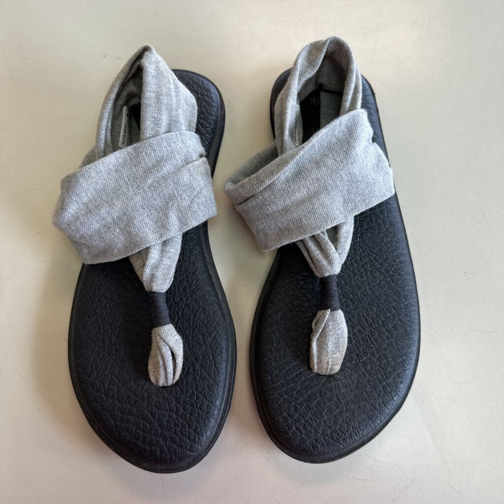 Sanuk Grey/ Black Yoga Sling Sandals 8