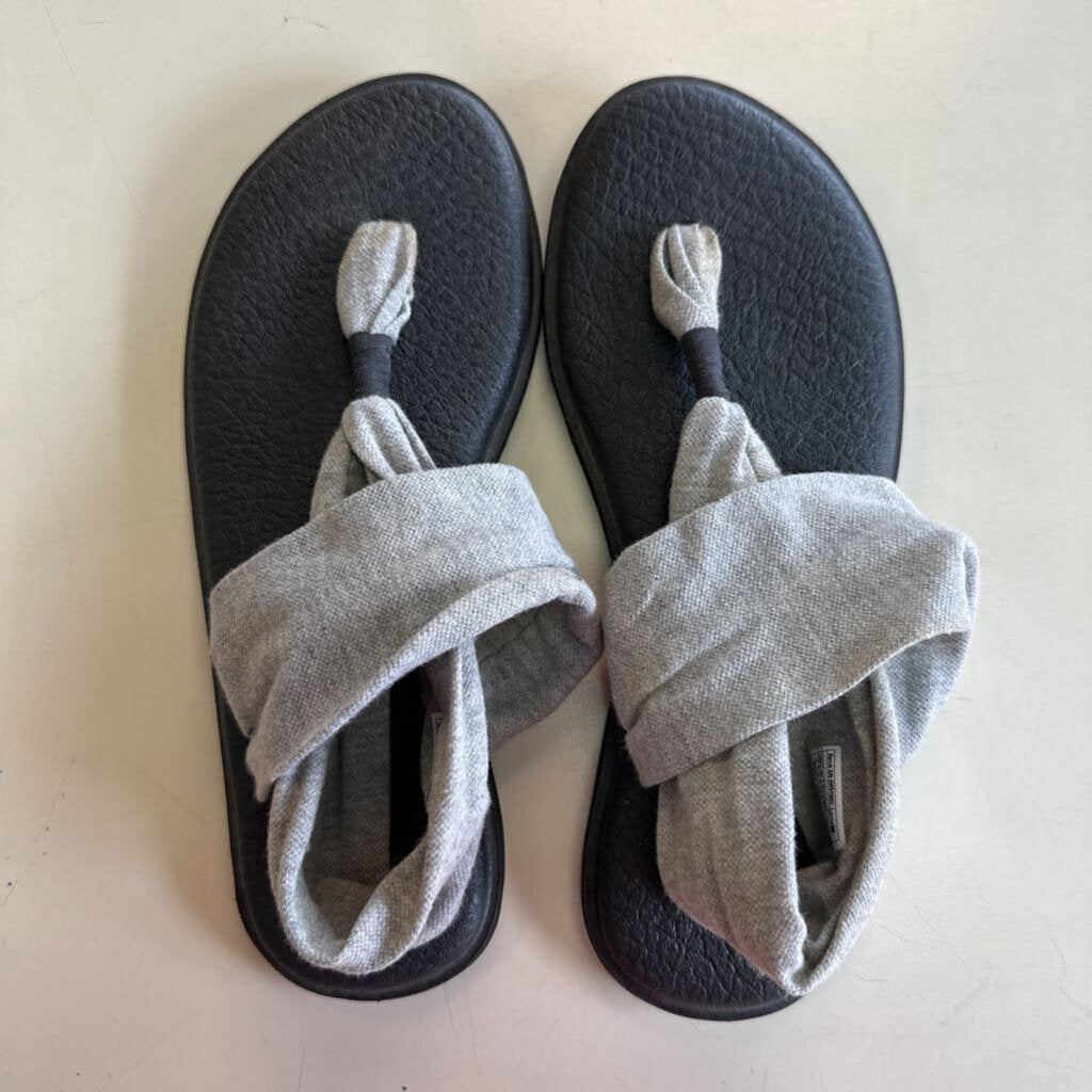 Sanuk Grey/ Black Yoga Sling Sandals 8