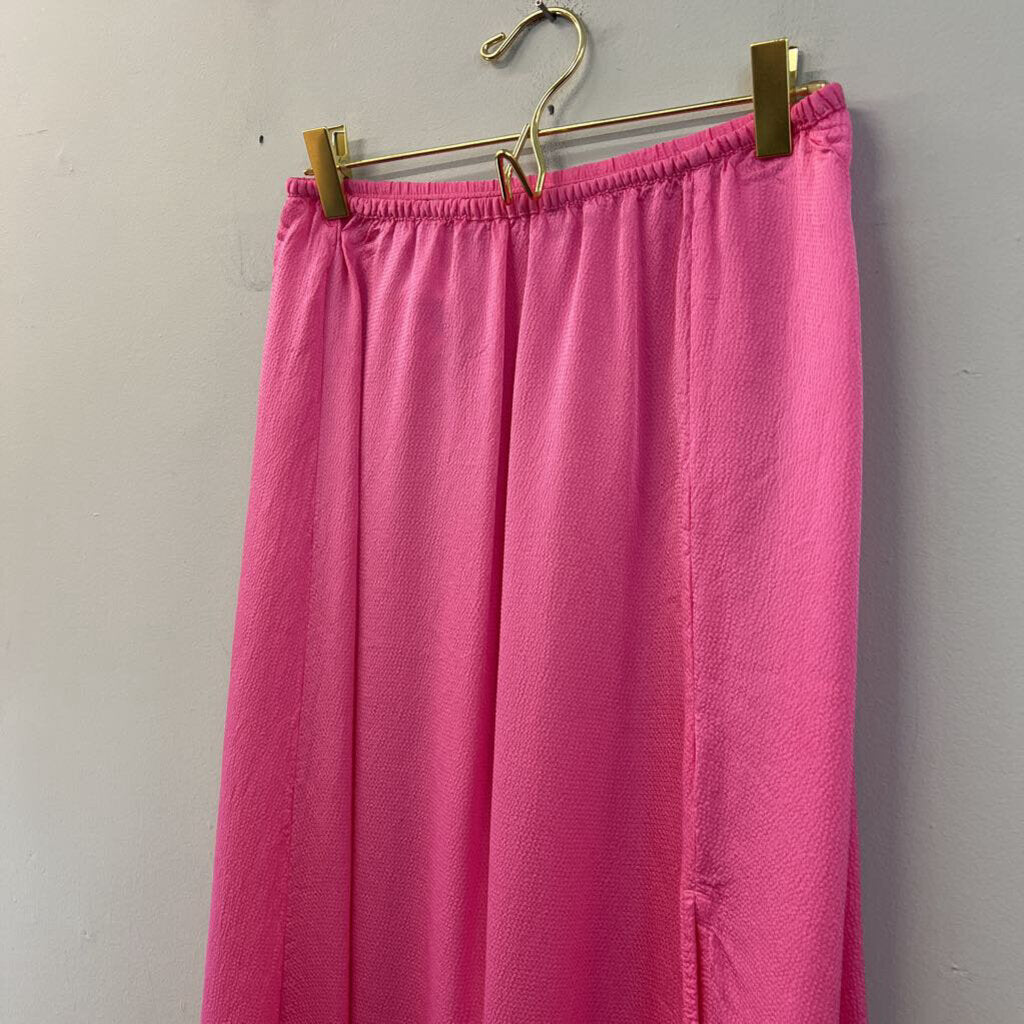 Aerie Pink Textured Lace Hem Maxi Skirt Extra Small