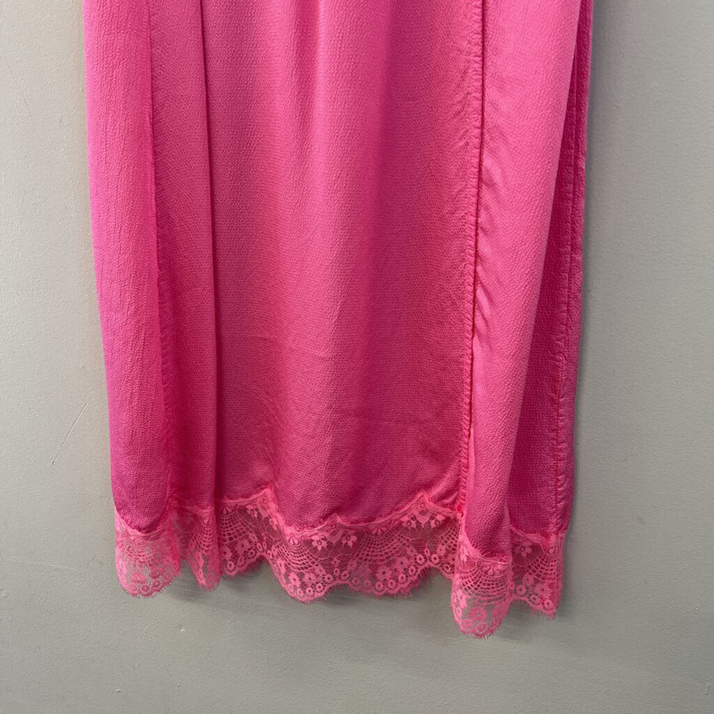 Aerie Pink Textured Lace Hem Maxi Skirt Extra Small