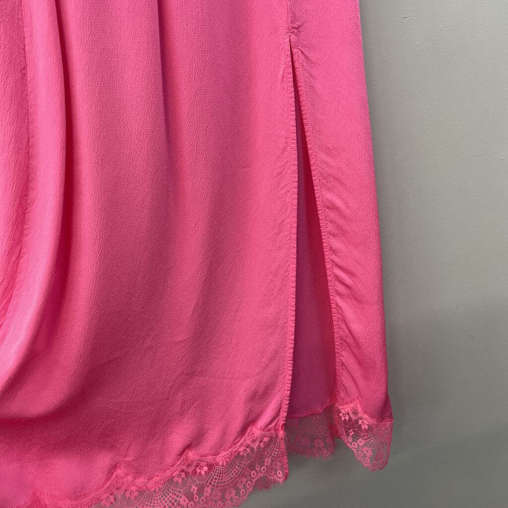Aerie Pink Textured Lace Hem Maxi Skirt Extra Small