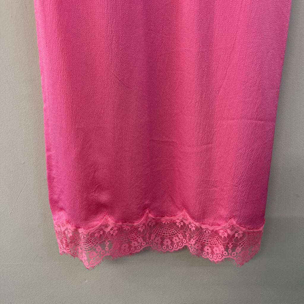 Aerie Pink Textured Lace Hem Maxi Skirt Extra Small