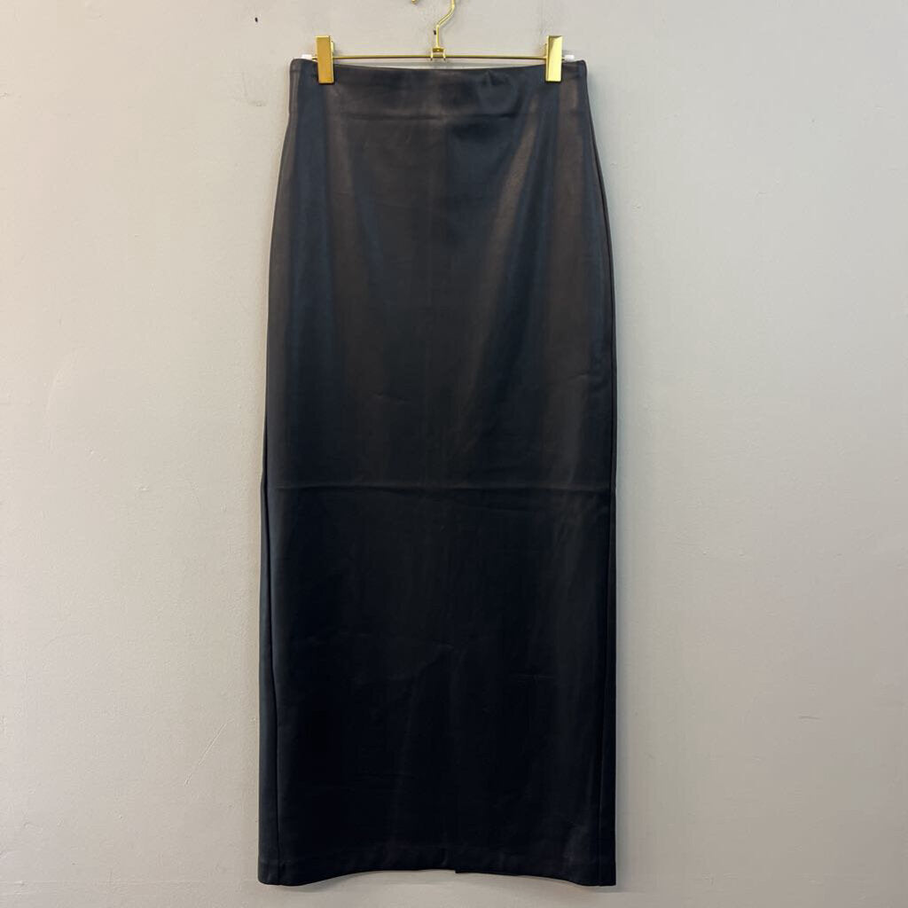 RD Style Black Leather Maxi Skirt Small