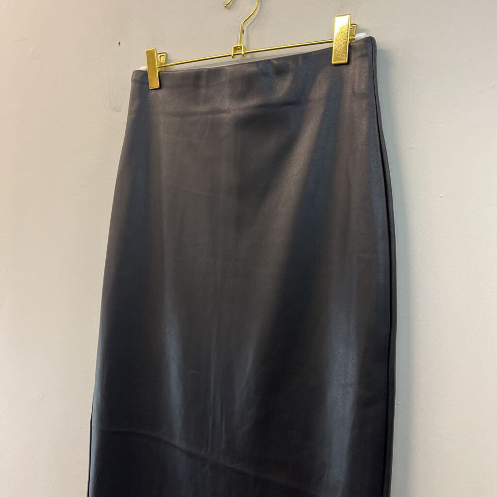 RD Style Black Leather Maxi Skirt Small