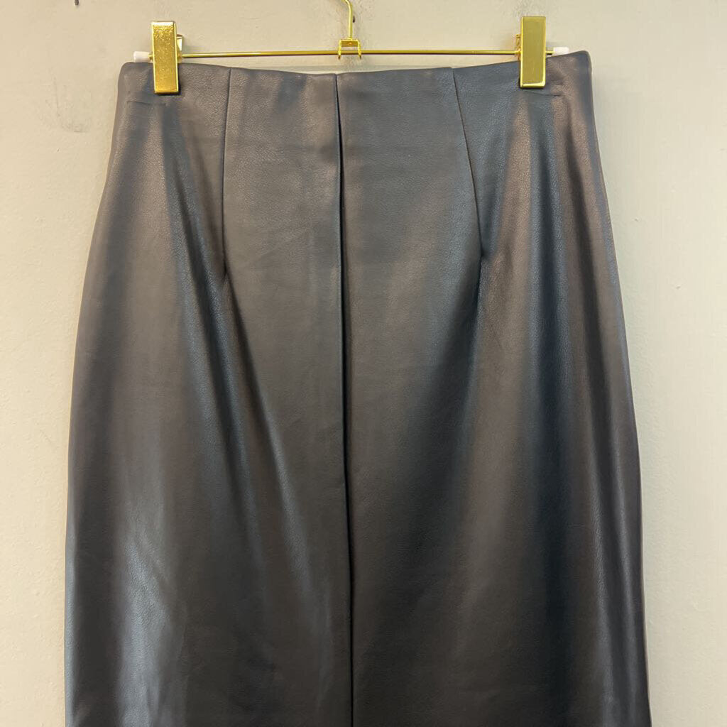 RD Style Black Leather Maxi Skirt Small