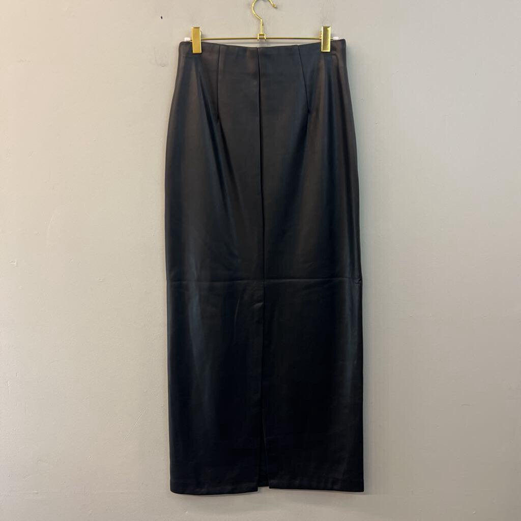 RD Style Black Leather Maxi Skirt Small