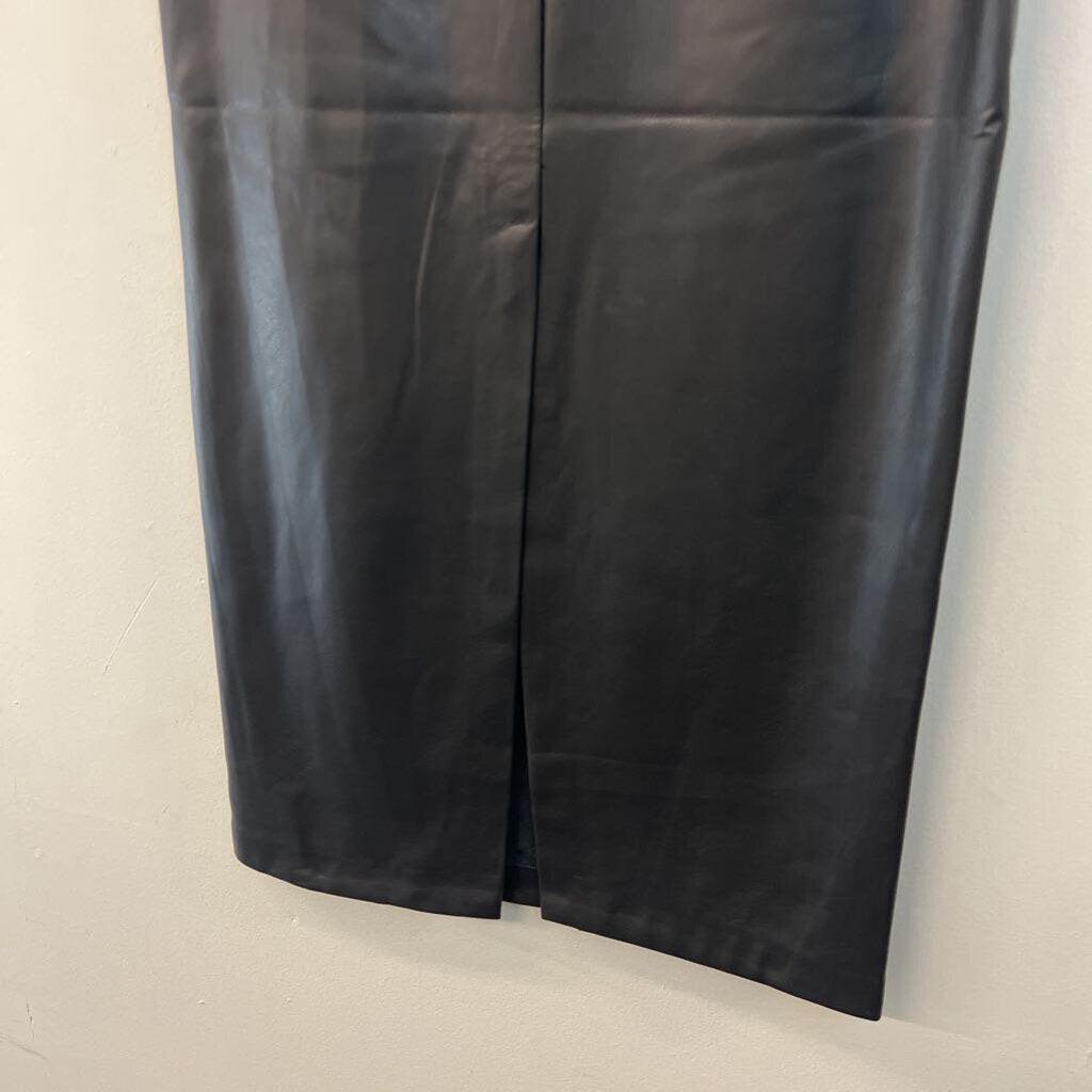 RD Style Black Leather Maxi Skirt Small
