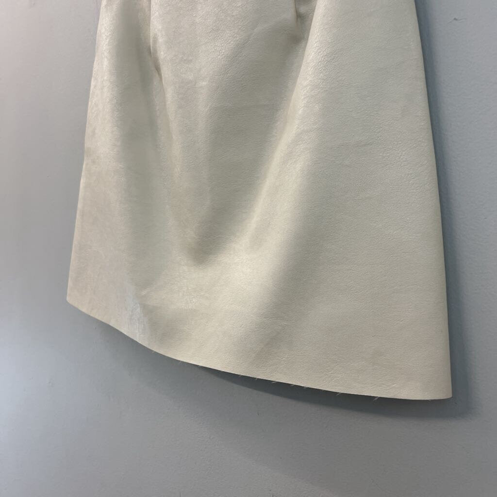 ALYA Cream Leather Mini Skirt Extra Small