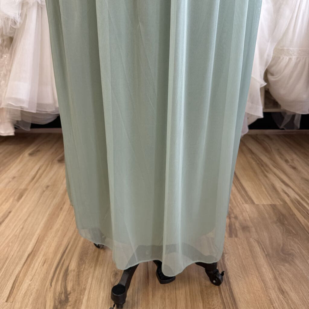 DB Studio Sage Green Ruched Top Long Formal Dress 22