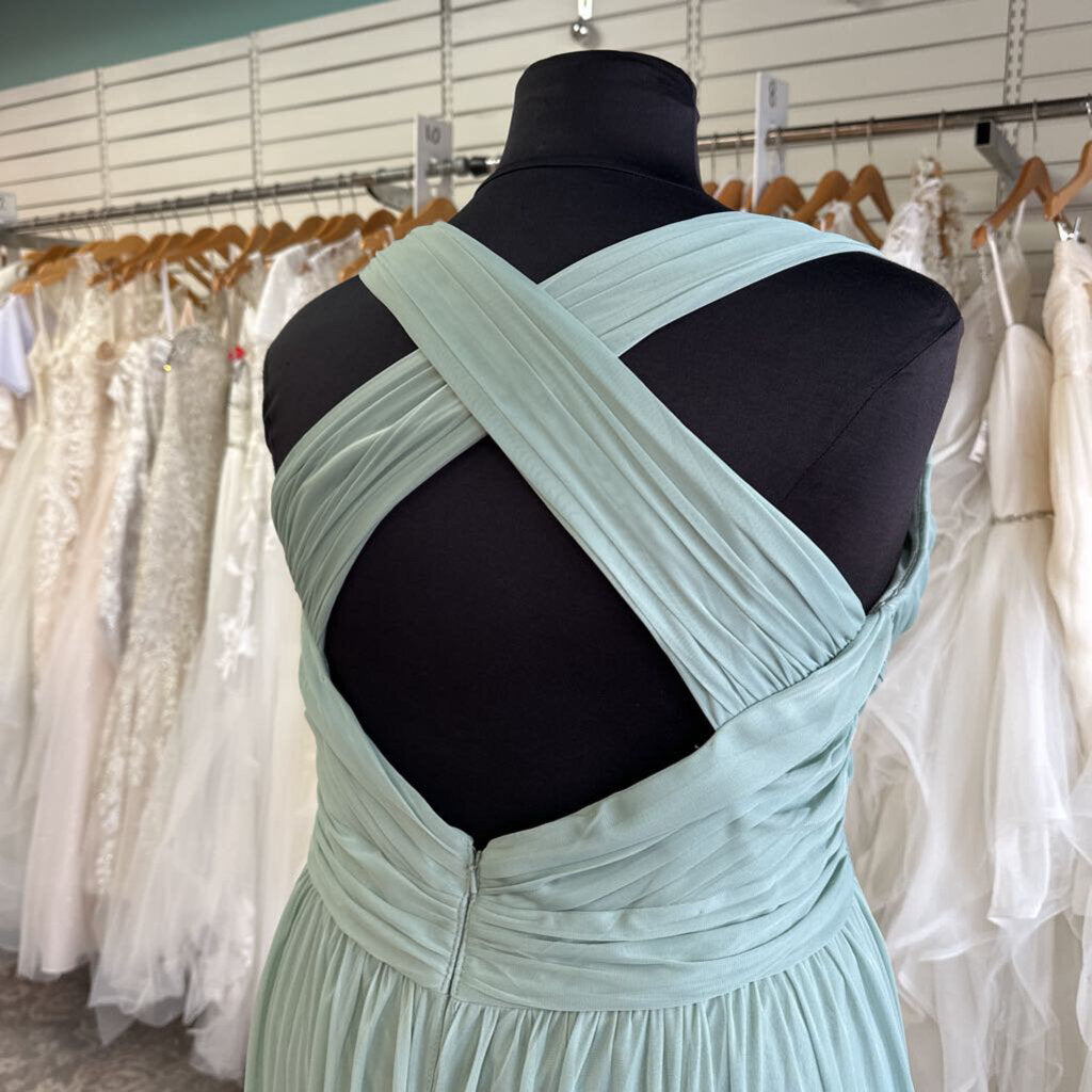 DB Studio Sage Green Ruched Top Long Formal Dress 22