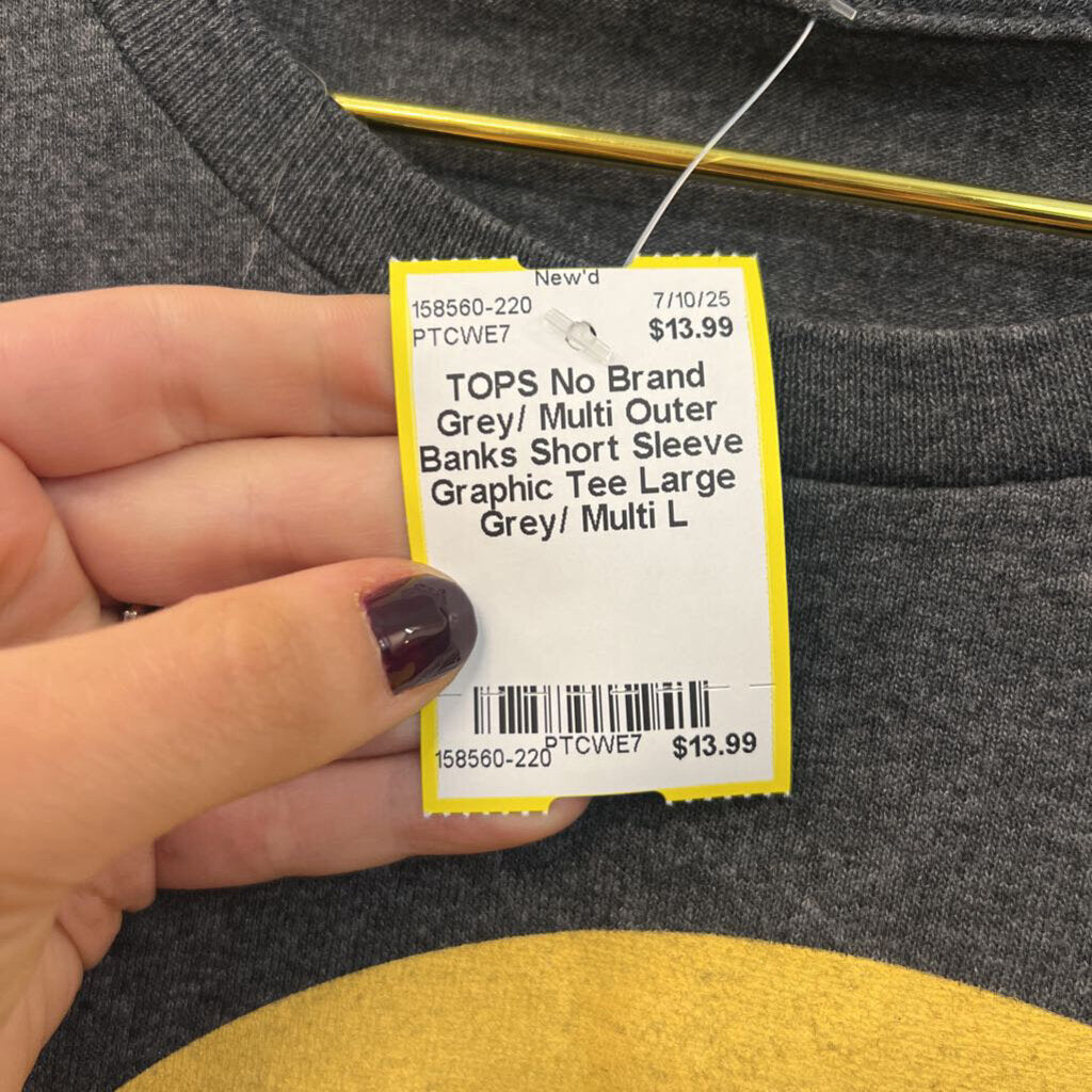 Grey/ Multi Outer Banks Short Sleeve Graphic Tee Large