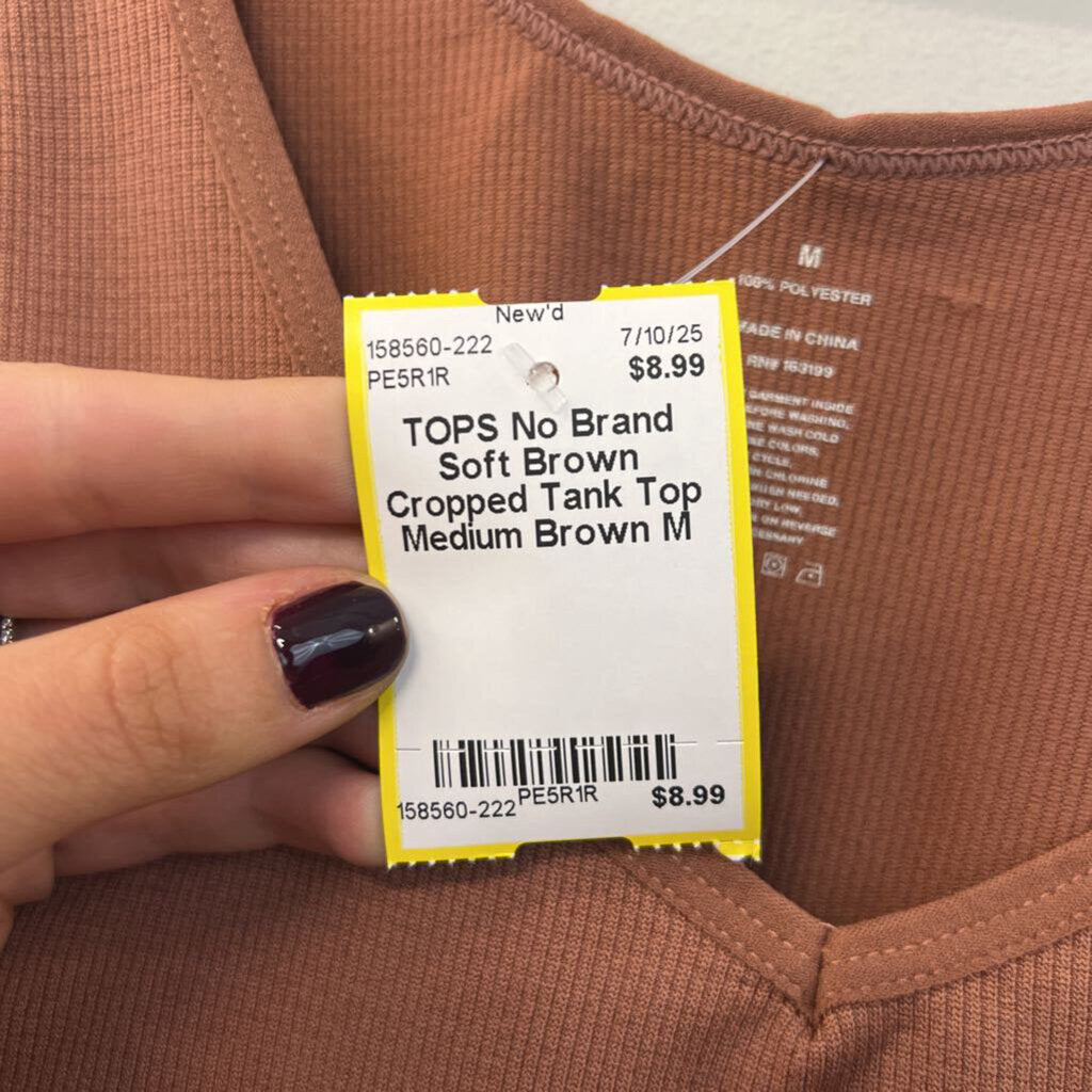 Soft Brown Cropped Tank Top Medium