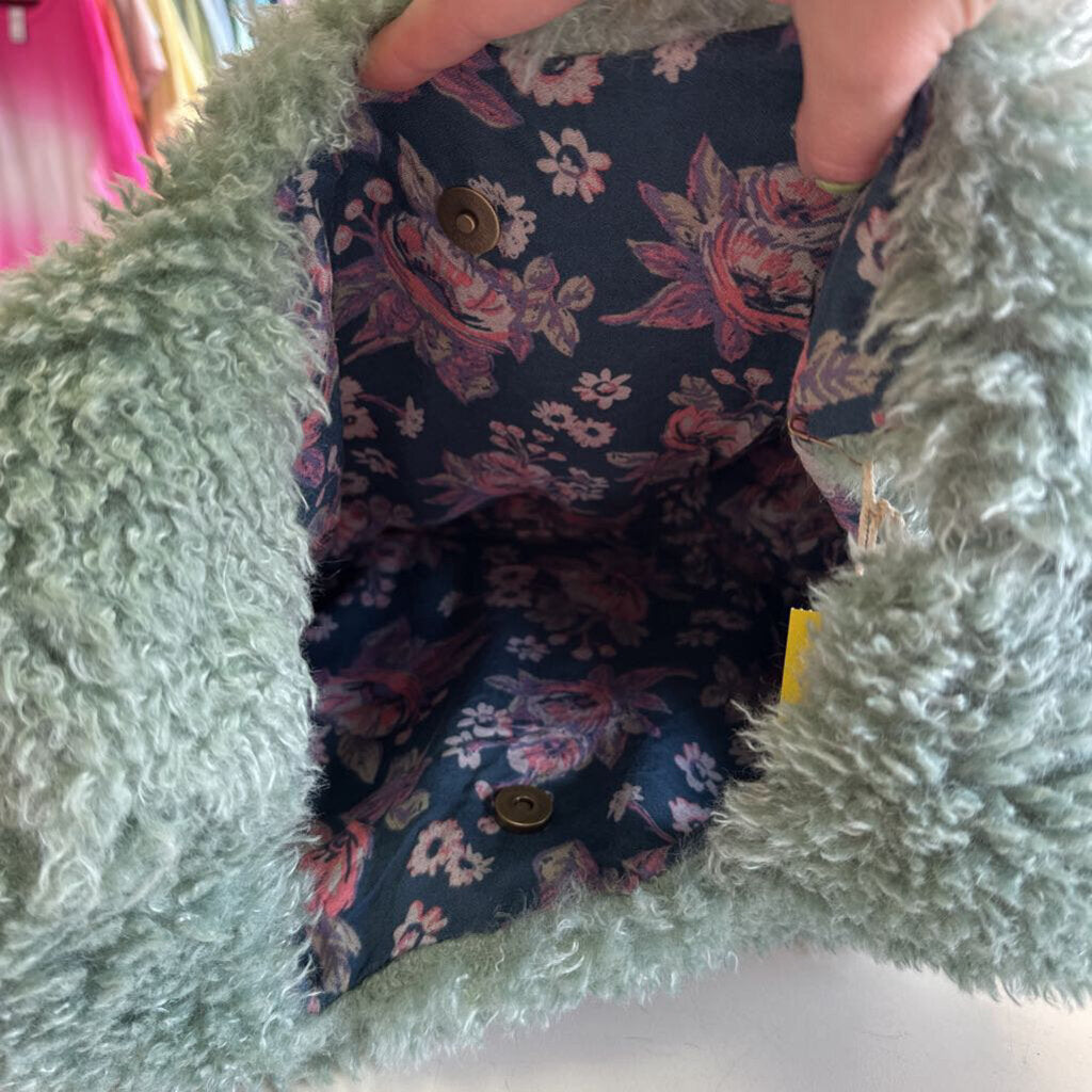 Natural Life Green Fuzzy Purse