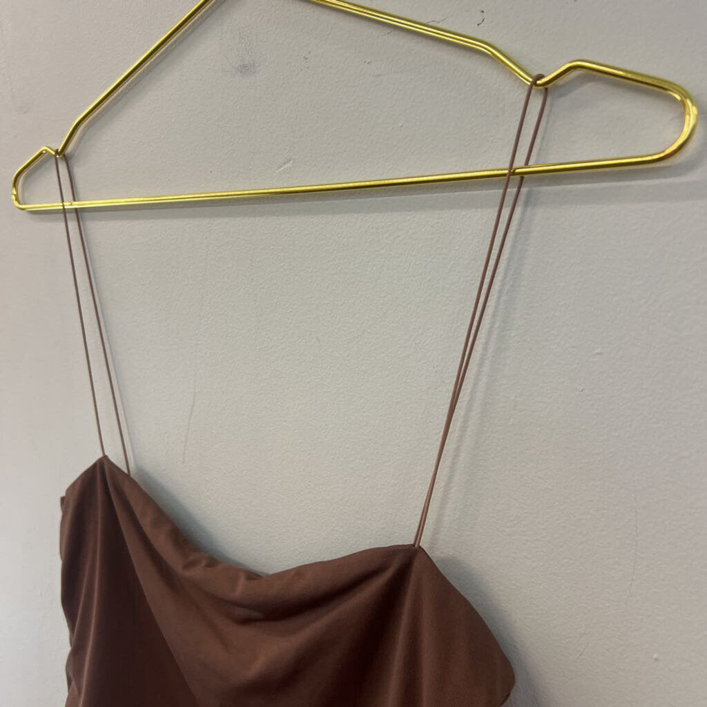 Meshki Brown Cropped Tank Top Medium