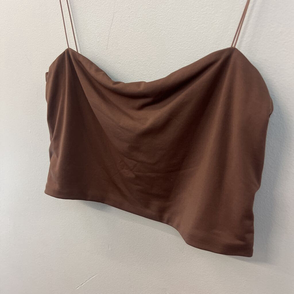 Meshki Brown Cropped Tank Top Medium