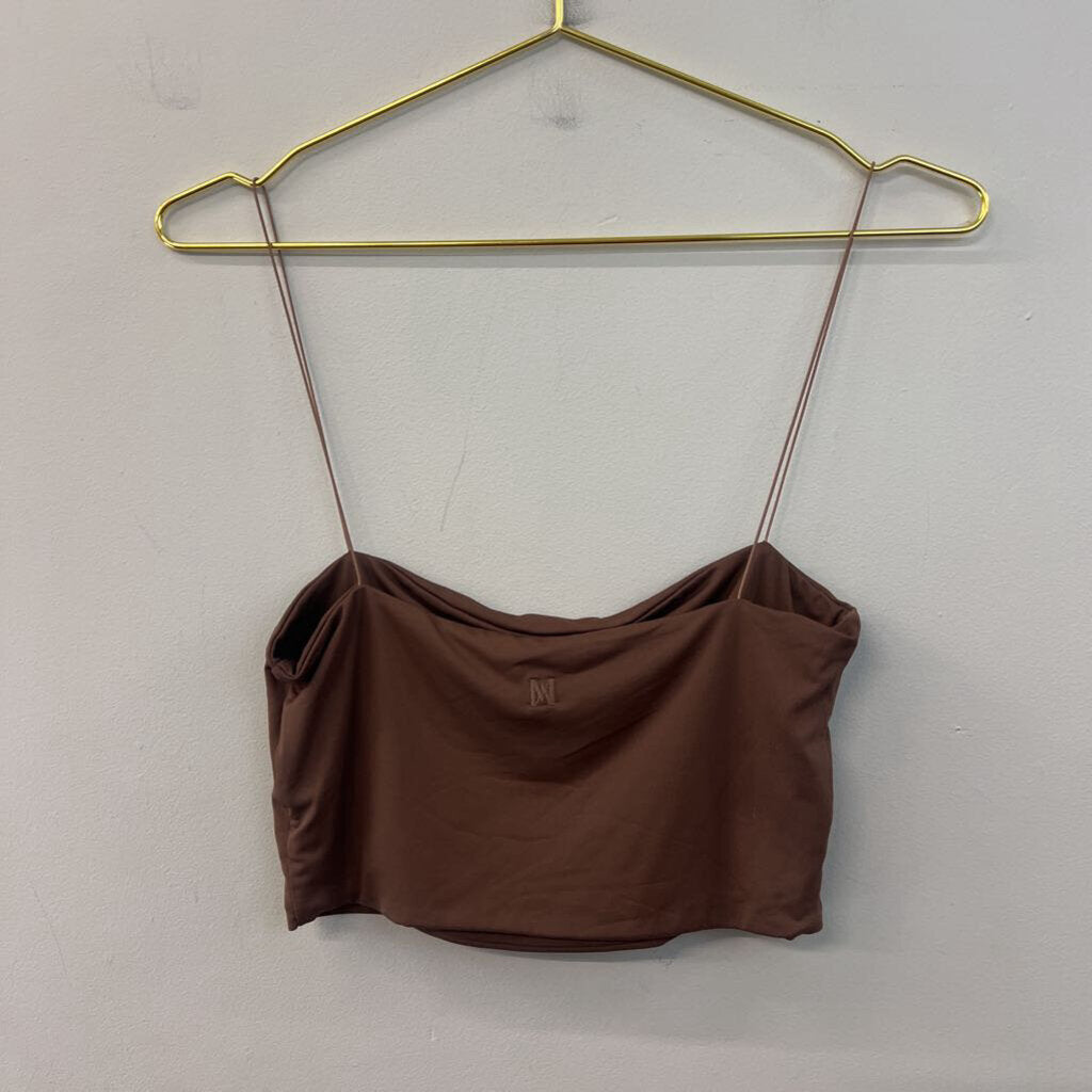 Meshki Brown Cropped Tank Top Medium