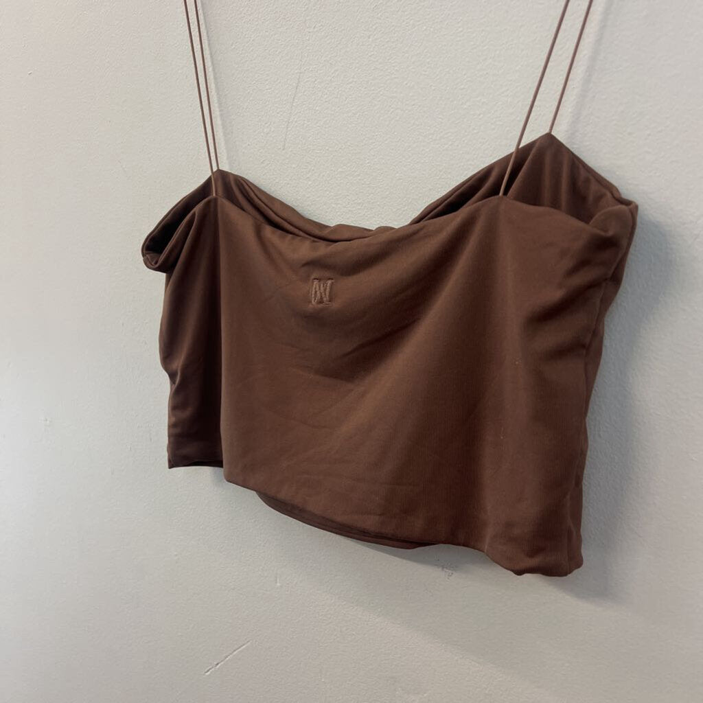 Meshki Brown Cropped Tank Top Medium