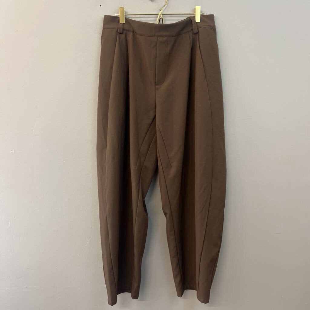 Halara Brown Wide Leg Pull On Trouser Pants Large