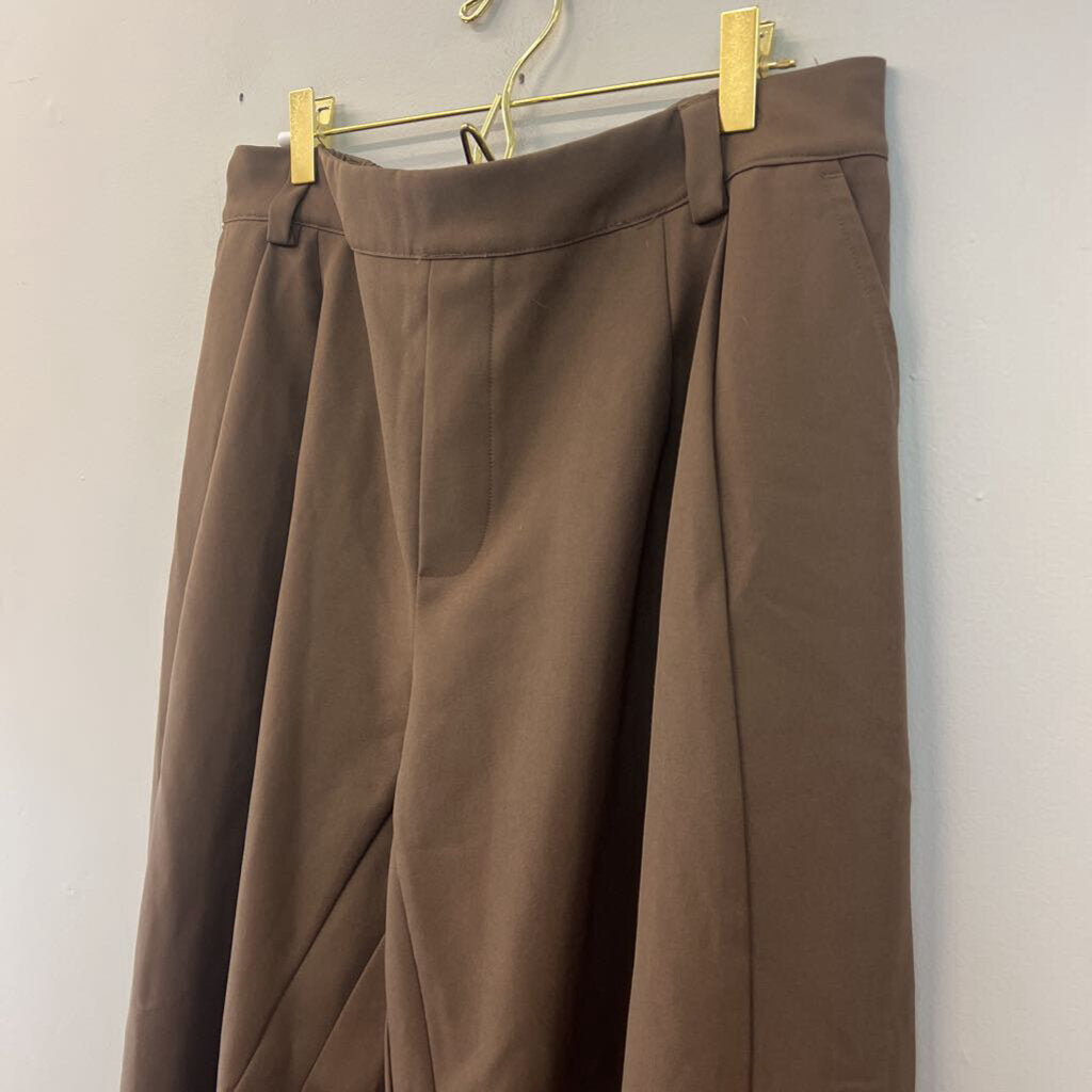 Halara Brown Wide Leg Pull On Trouser Pants Large