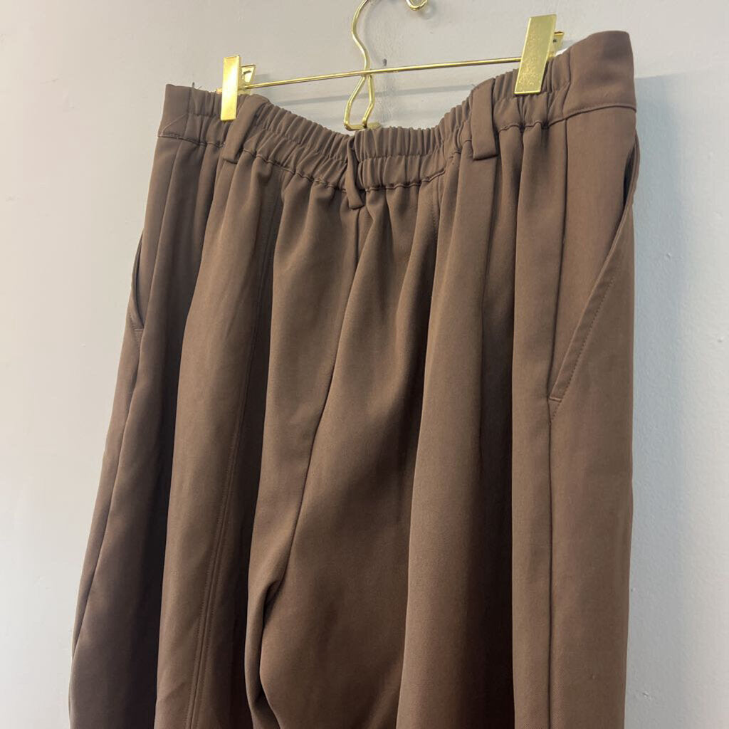 Halara Brown Wide Leg Pull On Trouser Pants Large
