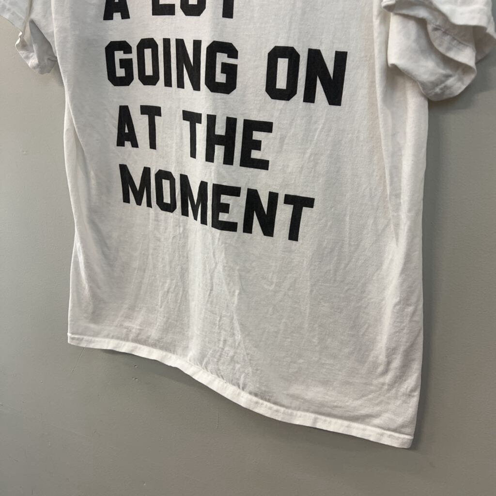 Gildan White/ Black "Not A Lot Going On" Short Sleeve Graphic Tee Large