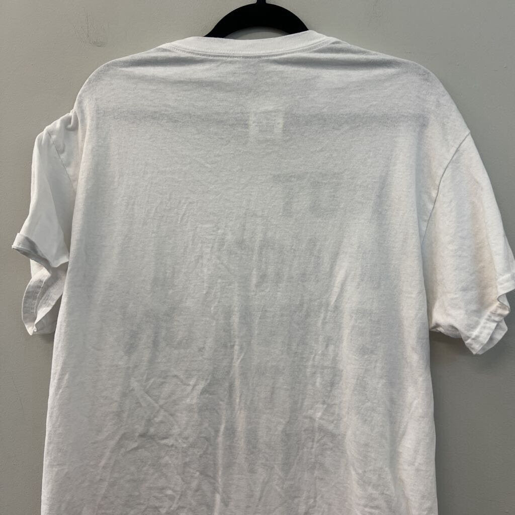 Gildan White/ Black "Not A Lot Going On" Short Sleeve Graphic Tee Large