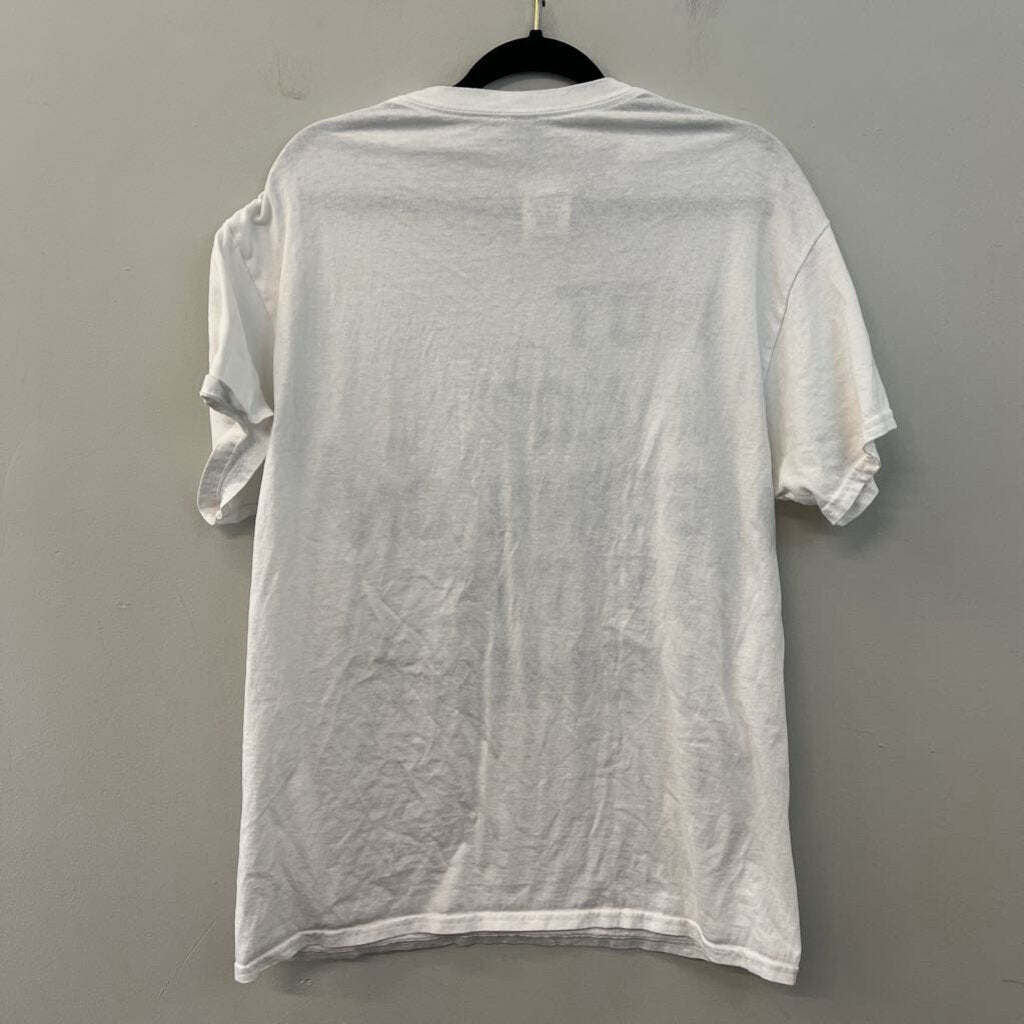 Gildan White/ Black "Not A Lot Going On" Short Sleeve Graphic Tee Large