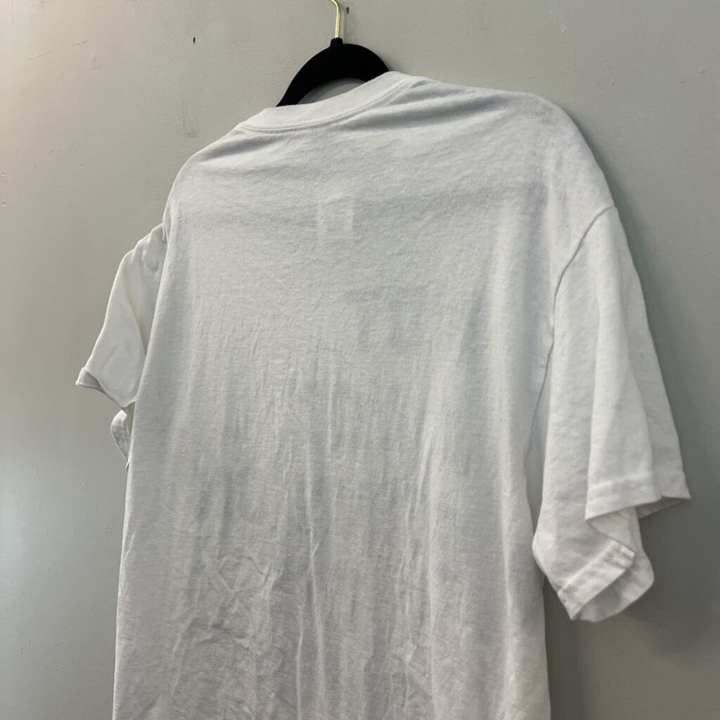 Gildan White/ Black "Not A Lot Going On" Short Sleeve Graphic Tee Large