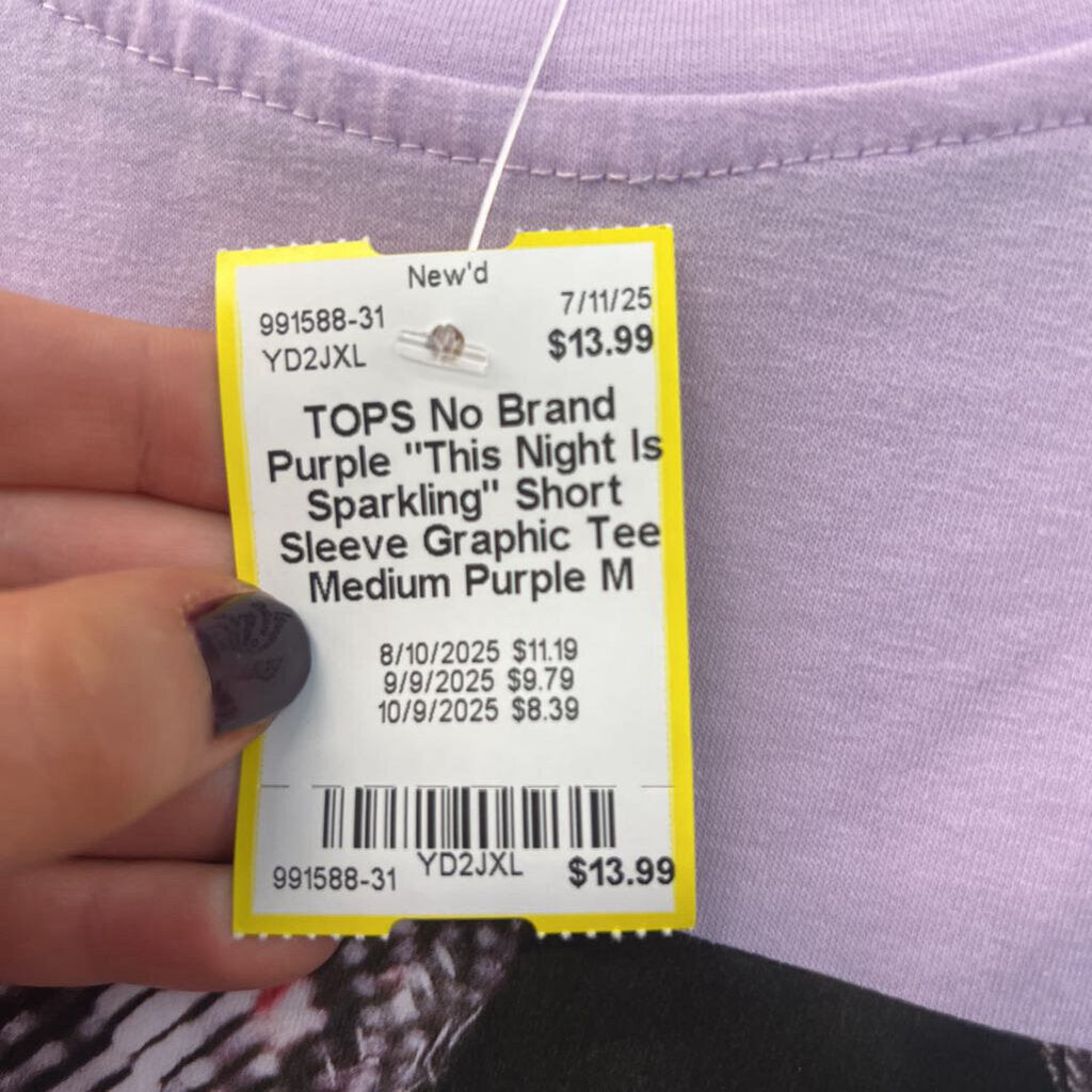 Purple "This Night Is Sparkling" Short Sleeve Graphic Tee Medium