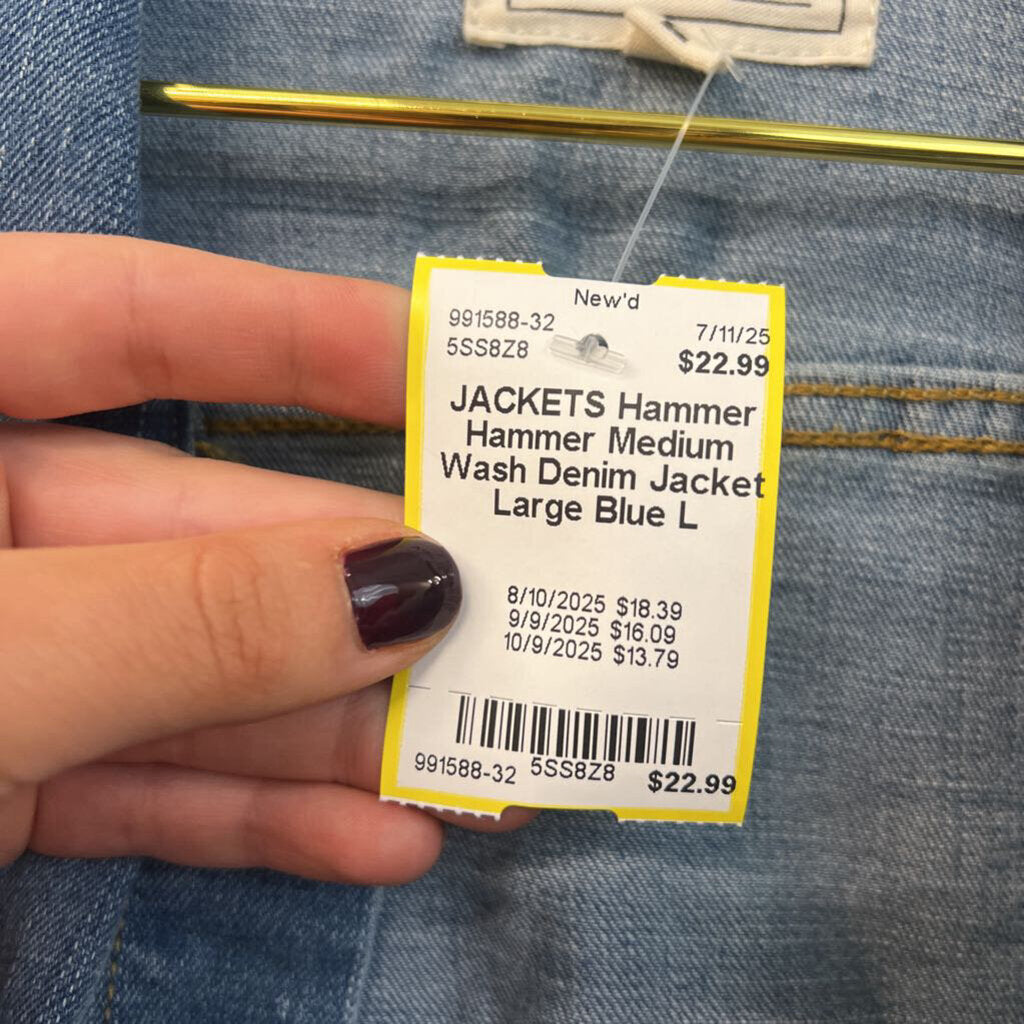 Hammer Medium Wash Denim Jacket Large