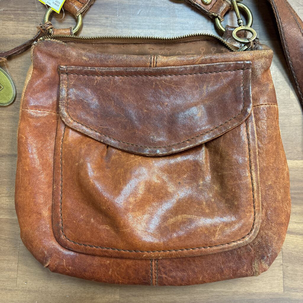 Fossil Brown Leather Long Live Vintage Crossbody Purse