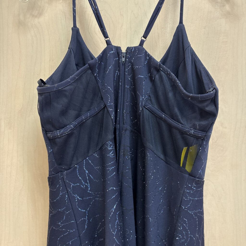 City Studio Navy Sparkle Print Short Formal Dress 11/12