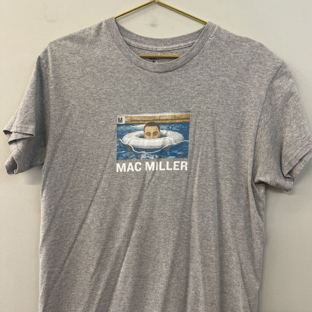 Mac Miller Grey Short Sleeve Graphic Tee Medium