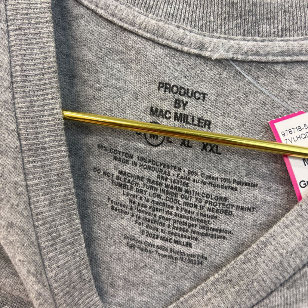 Mac Miller Grey Short Sleeve Graphic Tee Medium