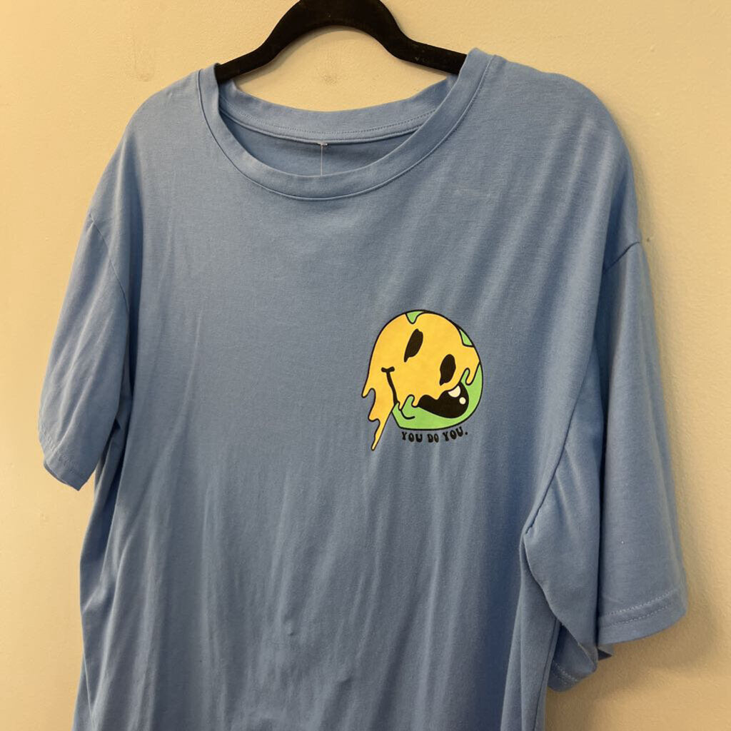 Blue/ Multi Smiley Face You Do You Short Sleeve Graphic Tee Medium
