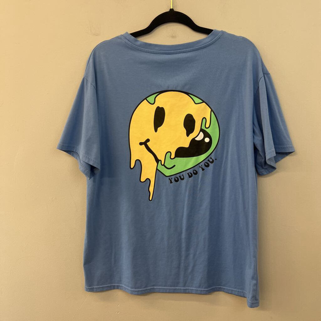 Blue/ Multi Smiley Face You Do You Short Sleeve Graphic Tee Medium