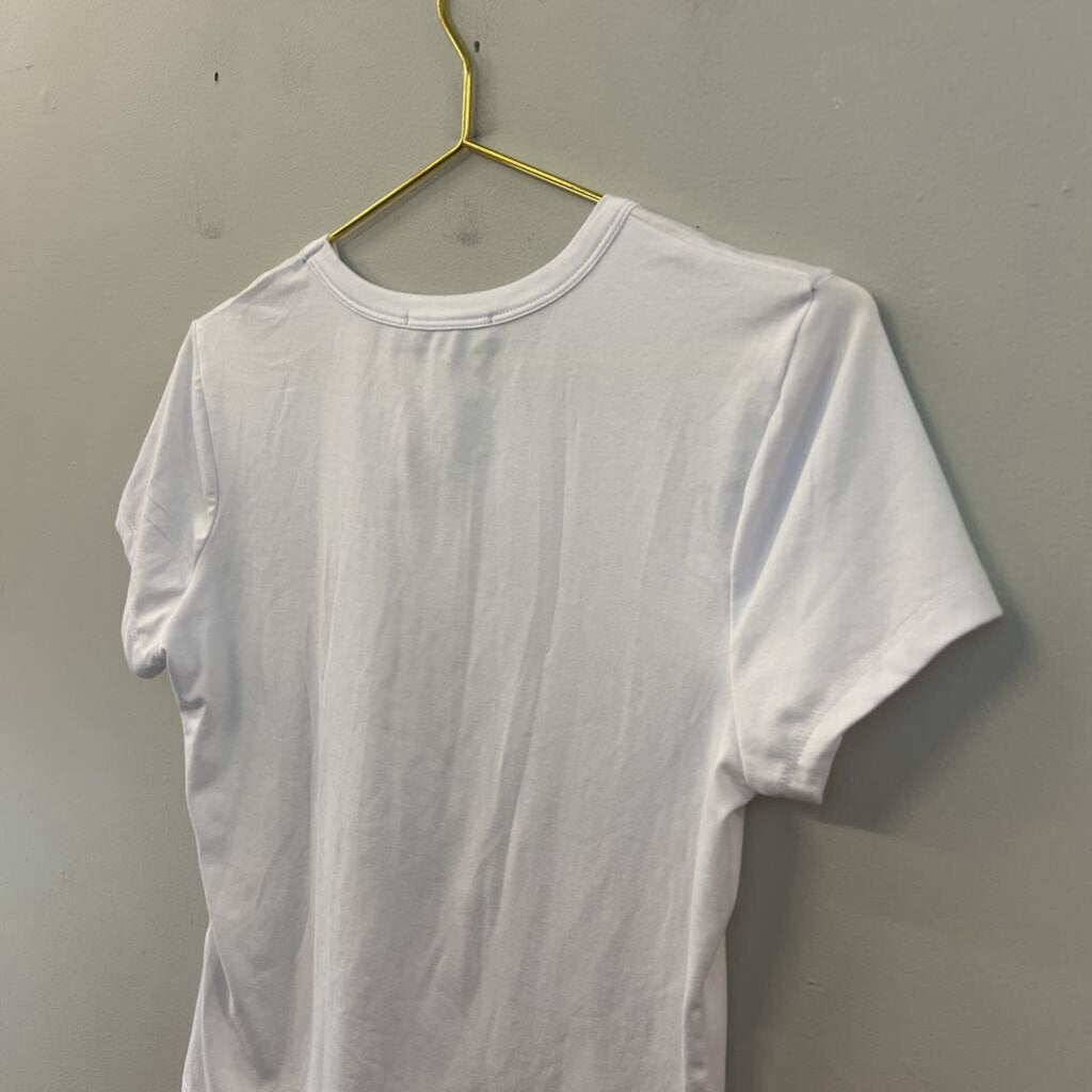 Harper and Ivy White/ Brown Howdy Cowboy Short Sleeve Top Large