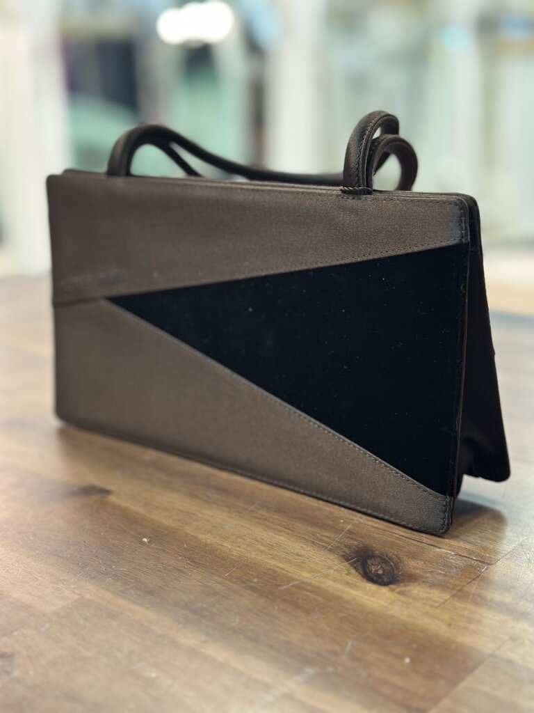 Bottega Veneta Vintage Satin and Velvet Brown Bag