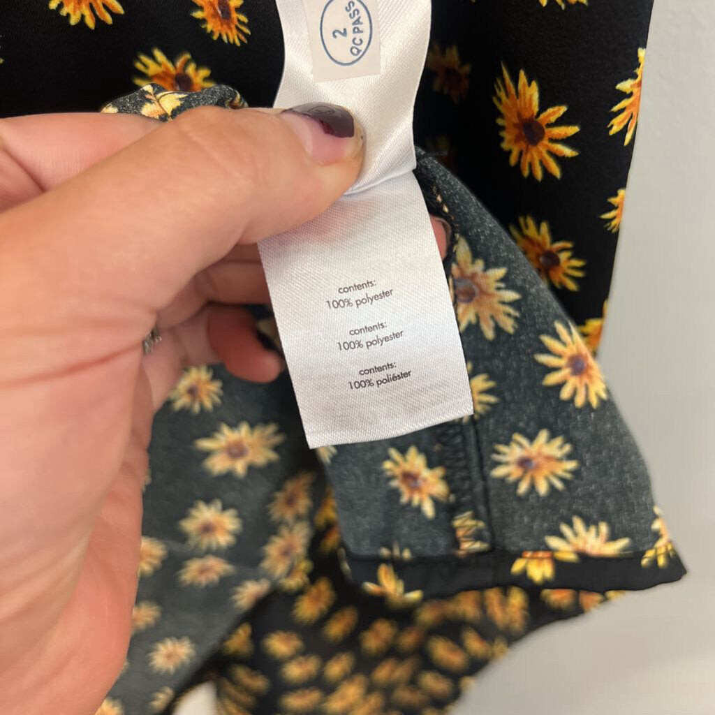 Weworewhat Black/ Yellow Flower Print Silky Midi Dress 14