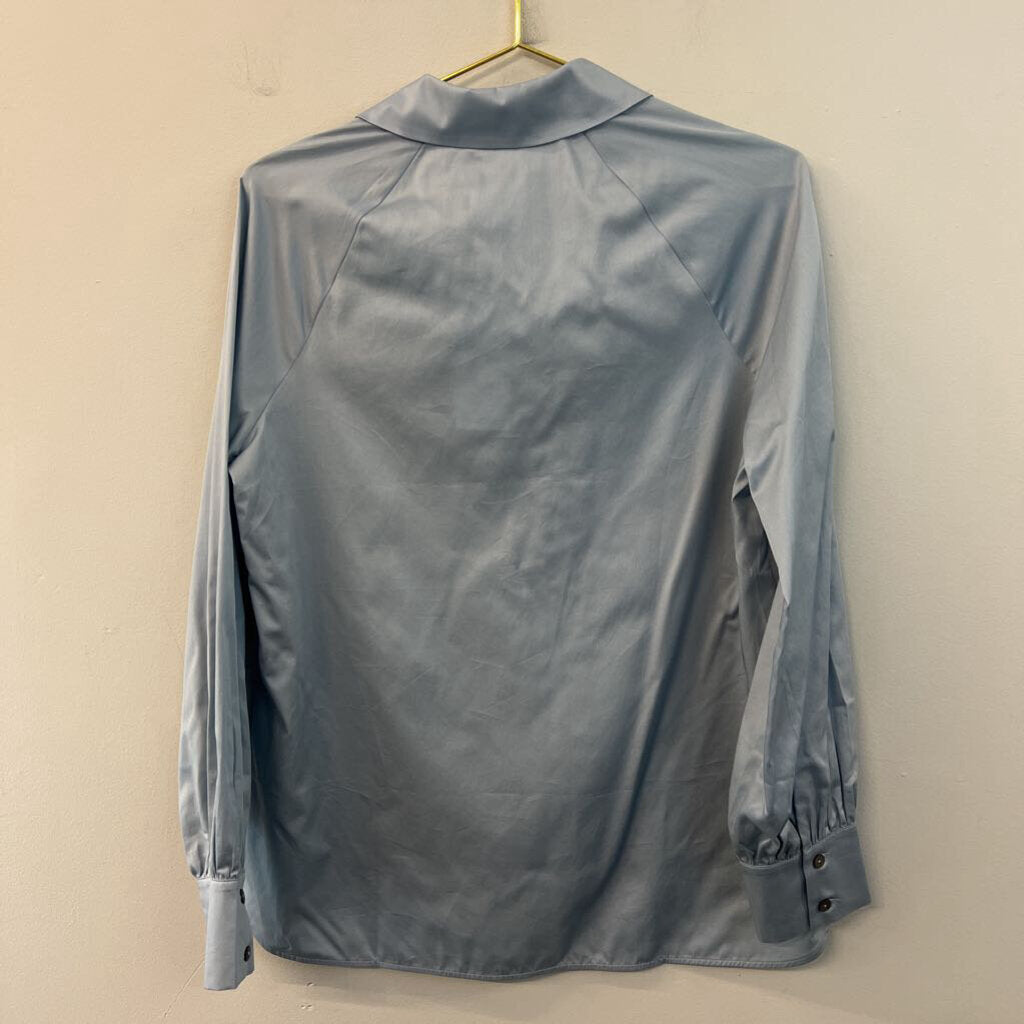 Harshman Blue Long Sleeve Button Down Top Medium